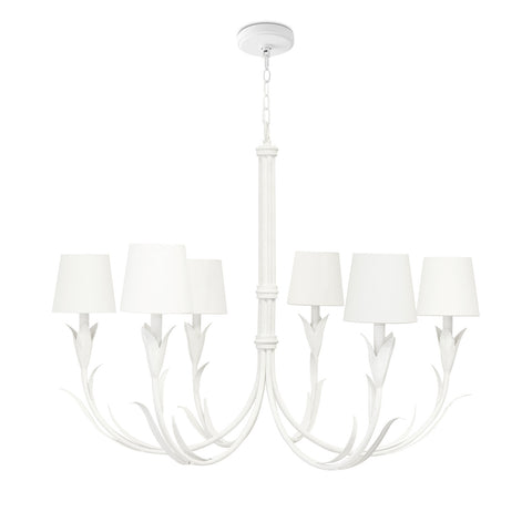 River Reed Chandelier, White