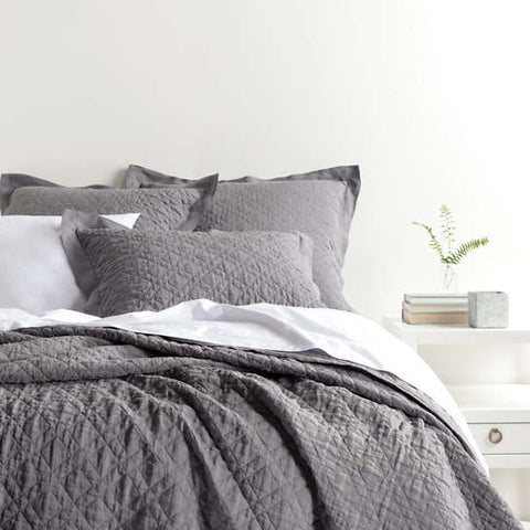 Ariana Grey Washed Linen Quilt