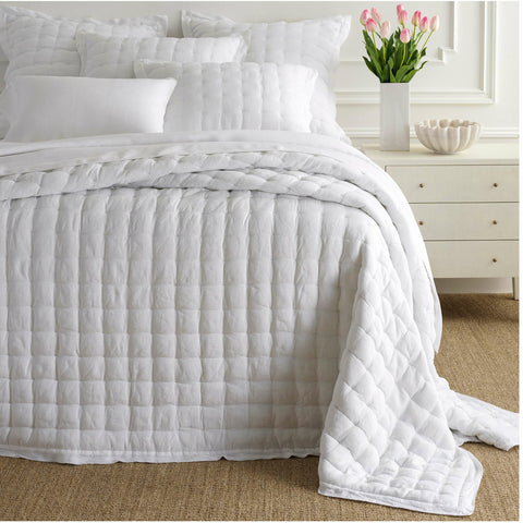 Lilly Linen White Puff Coverlet