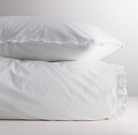 Petite White Ruffle Pillow Cases