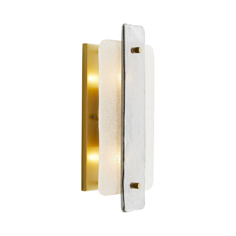 Mayer Clear Sconce Side View, Switched On. Lighting 