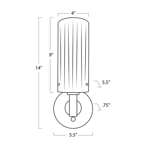 Dixie Sconce, Dimensions Image