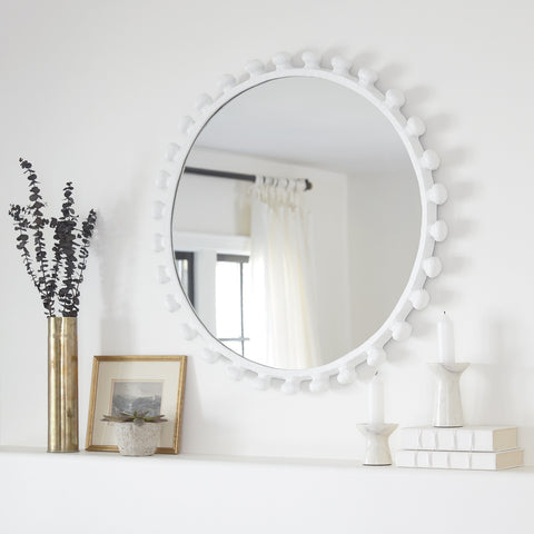 Sanya Matte White Mirror