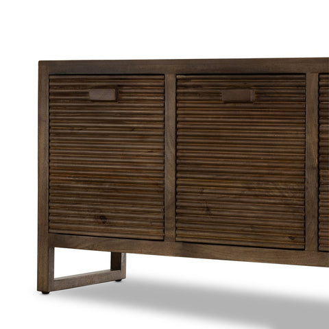 Moa Media Console, Dusty Reeded Brown