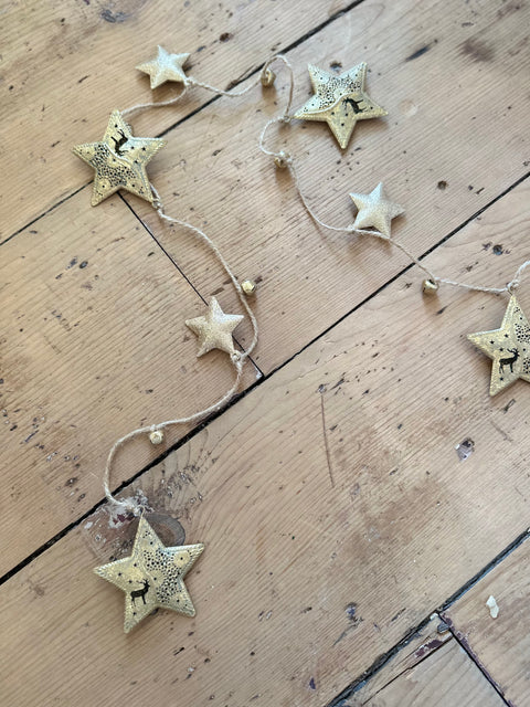 Gold Deer Star Garland