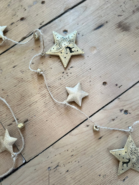 Gold Deer Star Garland