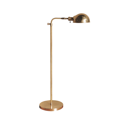 Old Pharmacy Floor Lamp, Hand-Rubbed Antique Brass
