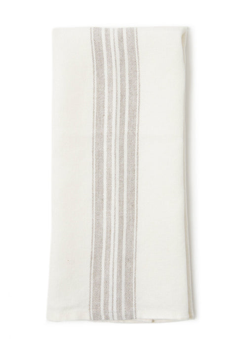 Linen Tea Towel with Beige Stripe