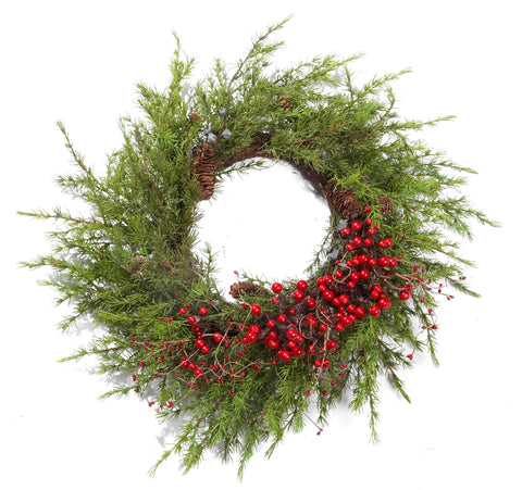 Red Berry Wreath - 26"