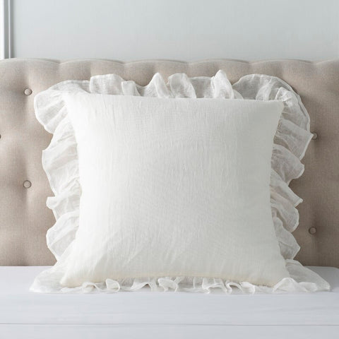 Wilfred White Ruffle Pillow Case