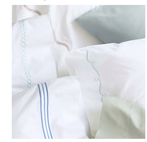 Fiorella Embroidered Pillowcases, French Blue