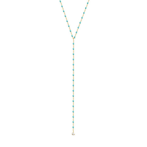 gigiCLOZEAU 20" Party Necklace Diamond 0.04 ct - Turquoise Green