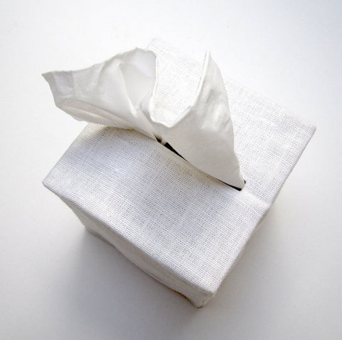 Savannah White Linen Tissue Cover